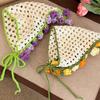 Floral Triangle Turban Hair Band Women Hair Scarf Vintage Knitted Headband  Children