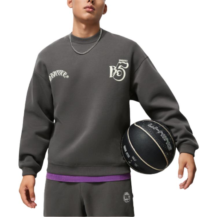 Li Ning BADFIVE Sweatshirt Men's Obsidian Gray AWDU091-6