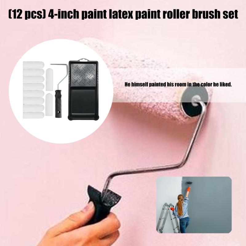 Zestaw 12 sztuk Mini wałków malarskich Gęsta pianka Pokrowce zamienne i rama Wałki do renowacji mebli do metalowych półek