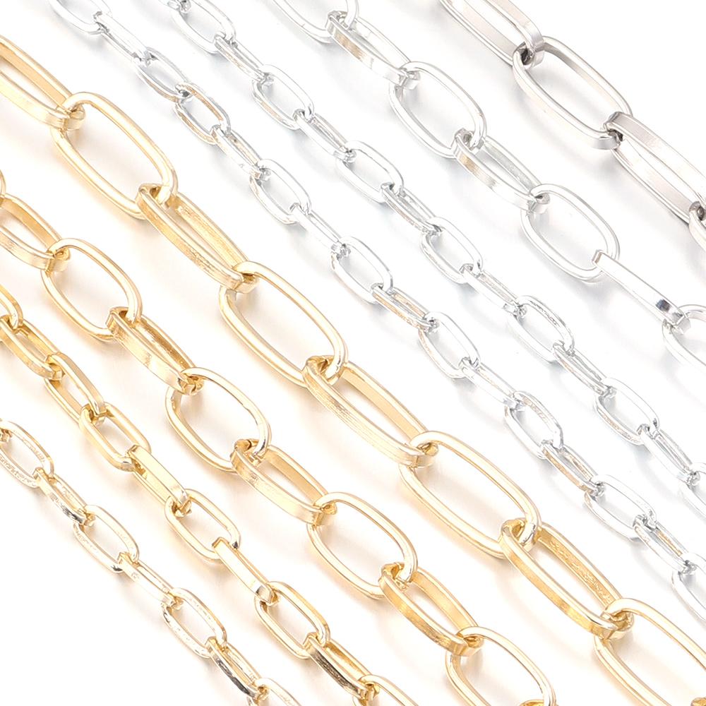 5 Yards/Rolle Metall-Aluminium-Kette Dreifach-Gliederkette Für Schmuckherstellung DIY Handgemachter Halsketten-Armband-Taschen-Zubehör Zubehör