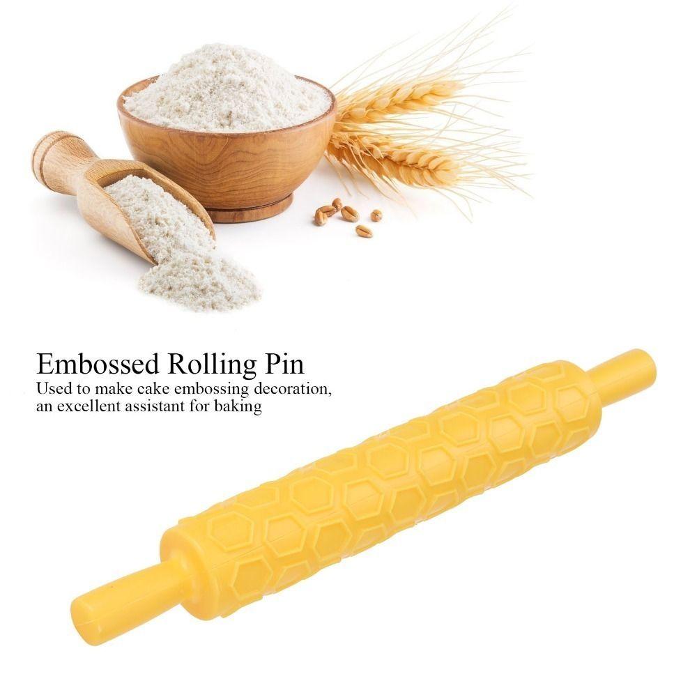 Heart, Butterfly Honeycomb Embossed Roller PP Pastry Roller Fondant Rolling Pin  Cake Decoration