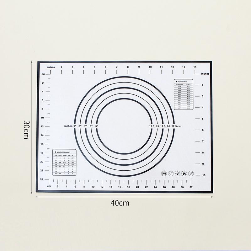 60/50/40cm Silicone Pad Baking Mat Sheet Kneading Dough Mat For Kitchen Rolling Dough Pizza Large Dough Non-Stick Maker Holder