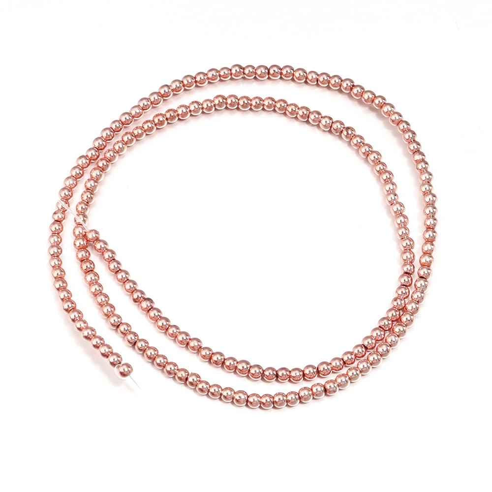 2 3 4 6 8 10mm Rose Gold Natural Hematite Stone Beads Round Loose Beads For DIY Jewelry Making Bracelets Necklace Accessories