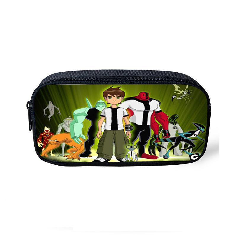 Ben 10 Print Cosmetic Bag Pencil Case Boys Girls Stationary Bags Canvas Pencil Box Teenagers School Supplies