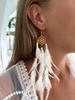 Boho MIA Feather Earrings WHITE