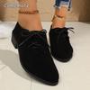 Vintage Leopardenmuster Derby-Schuhe für Damen Lässige Schnürschuhe aus Kunstwildleder Arbeits-Schuhe Damen Leicht Bequem Niedriger Absatz Loafer