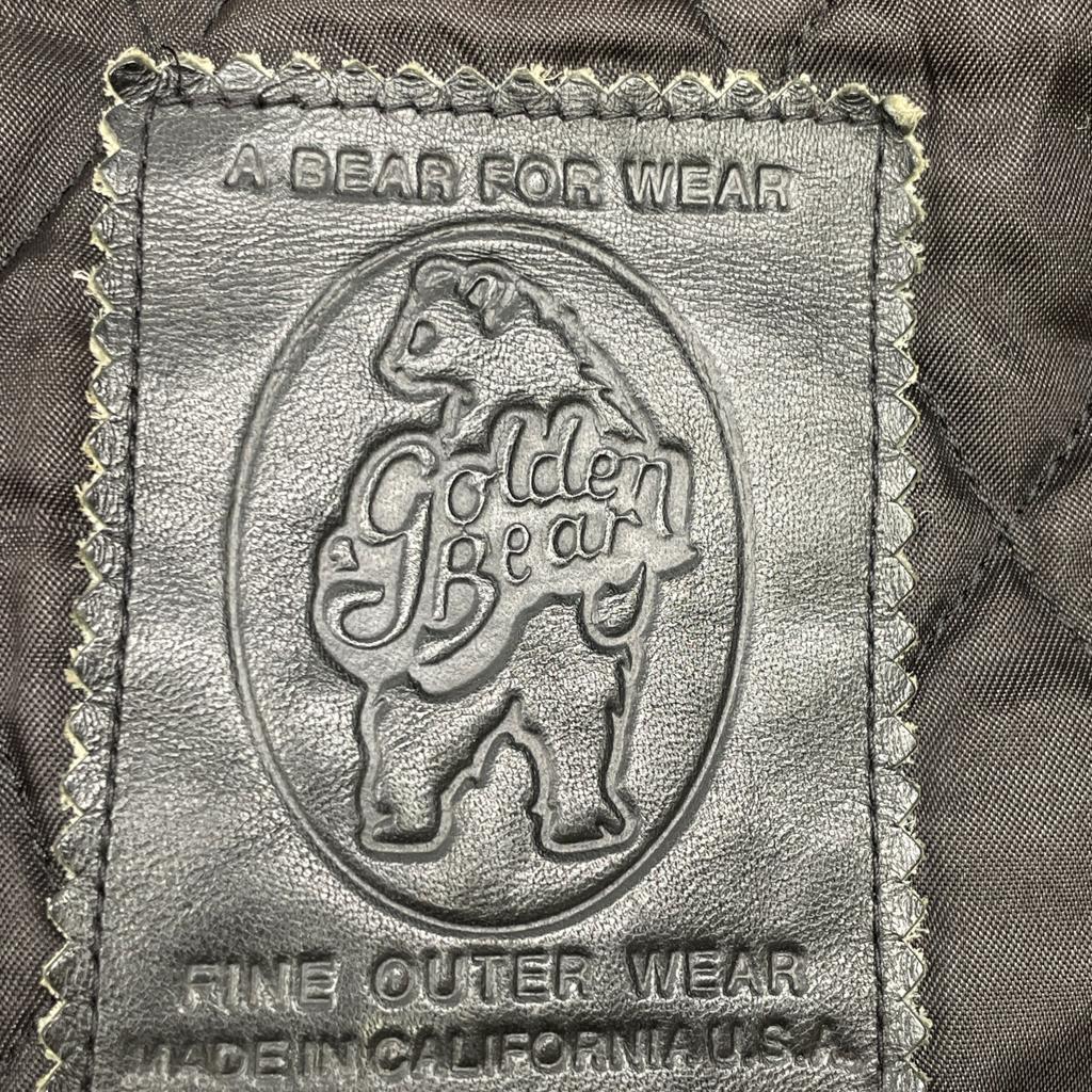 Golden Bear 80S USA Made Black Wool Quilted Stadium Jacket Jacket M blackUsed