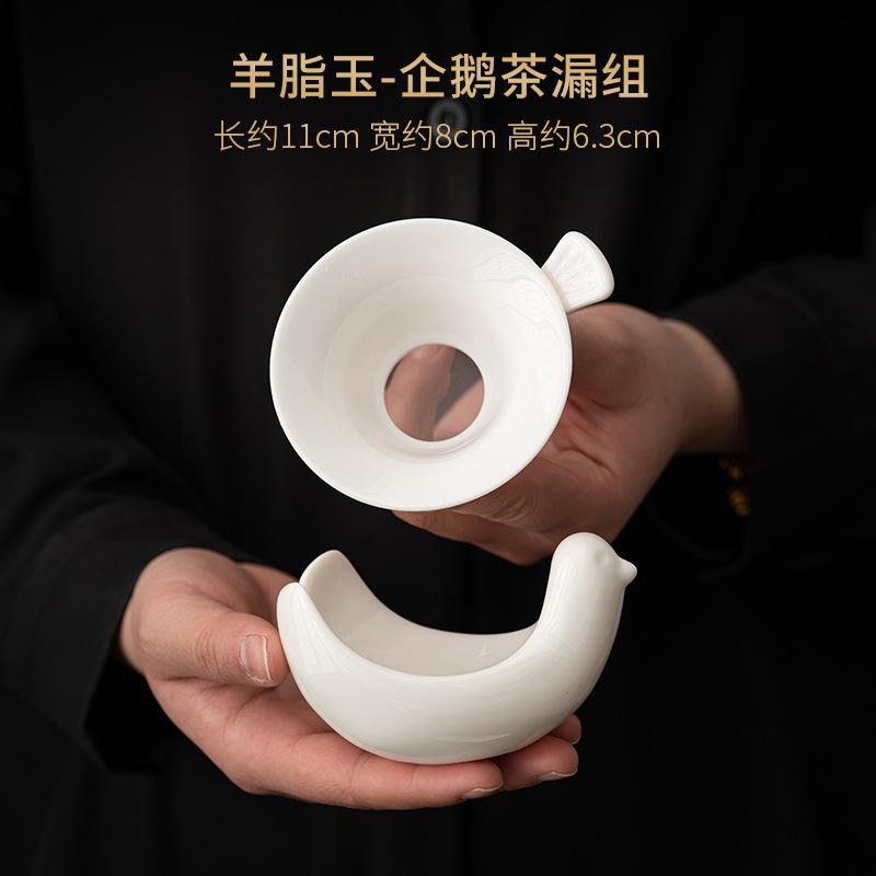 

Дэхуа Нефритово-белый фарфор с жирным блеском Откидная чайная колба Зеновый пингвин Чайное ситечко Чайник Чайный фильтр Принадлежности для чайной церемонии Декор