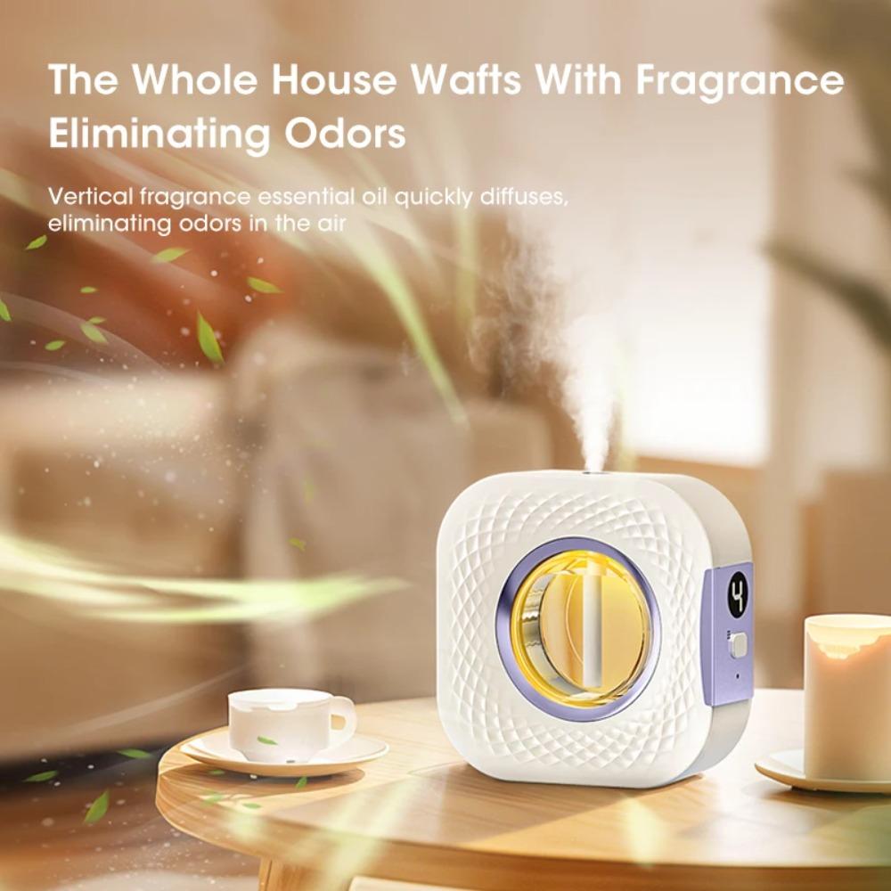 Máquina de Aromaterapia Automática Borrifador de Fragrância Portátil Difusor de Óleo Essencial Desodorização de Ar para Banheiro Óleo de Gardênia Lavanda