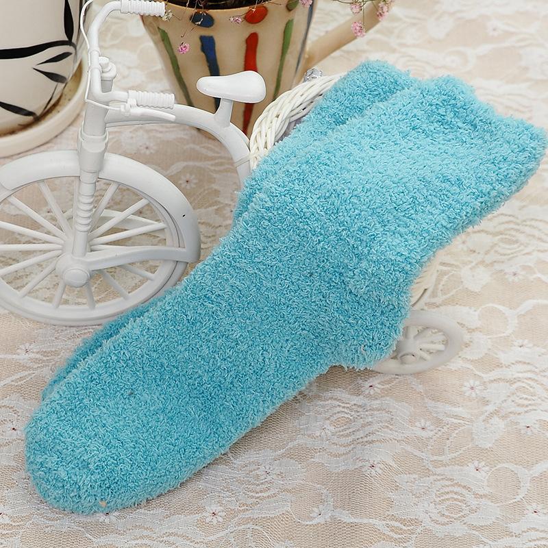 18 Styles Candy Color Thermal Warm Plush Socks Women Coral Fleece Floor Sox for Female Girls Colorful Wife‘s Gifts Dropshipping
