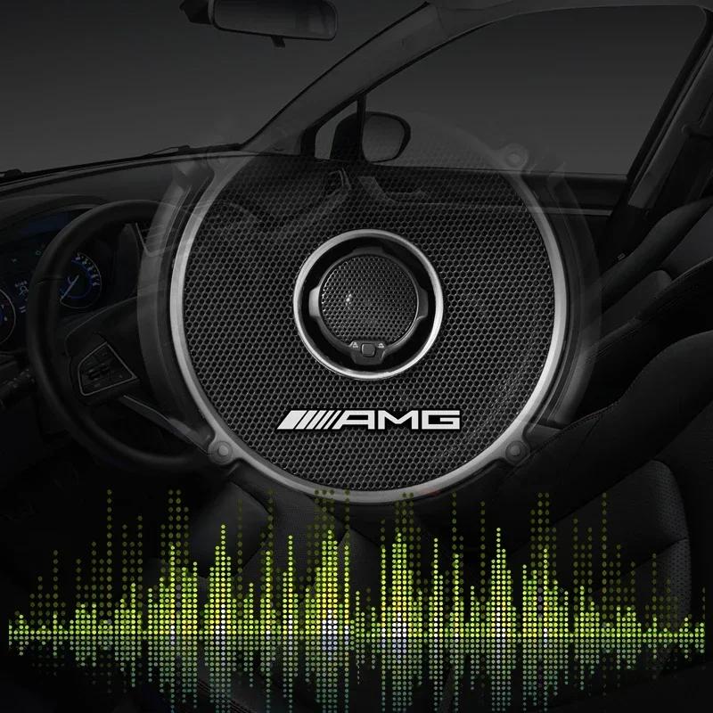 KRTVT1 4pcs car audio decorate 3D Aluminum Badge Emblem Sticker For Mercedes Benz AMG W212 W204 W211W168 W213 W205 W210 W108 W124