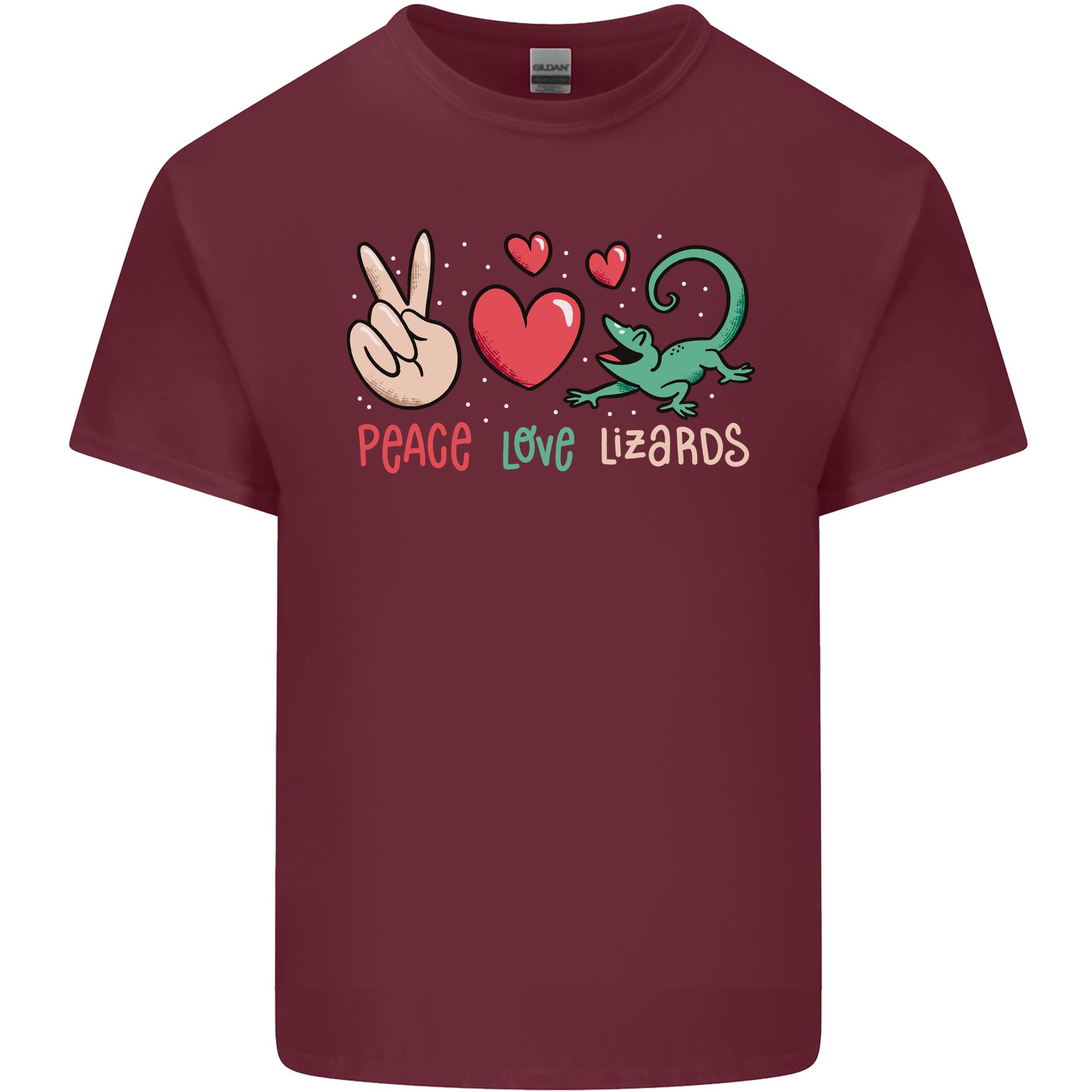Peace Love Lizards Funny Gecko Iguana Unisexs Light Cotton TShirt S