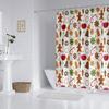 1 Piece 180X180Cm Christmas Gingerbread Man Pattern Printed Shower Curtain Partition Bathroom Waterproof And Mildew Proof