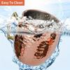 1pc Moscow Mule Mugs Hammered Copper Cups with Stainless Steel Lining and Gold Brass Handles for Cold Drinks Beer Wine Bars Parties