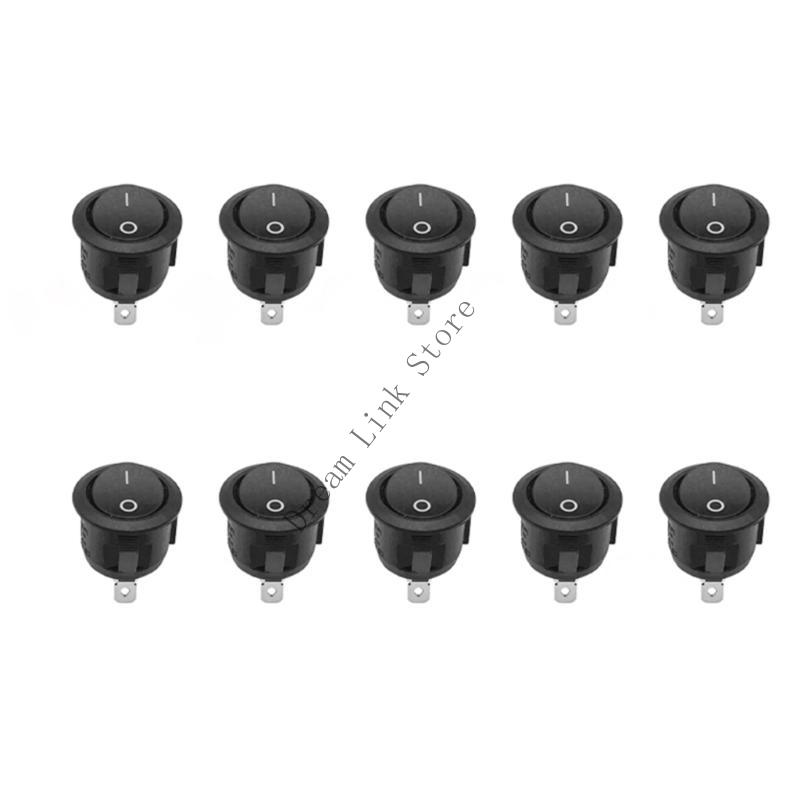 

Q1FD Set of 10 Practical Rocker Switches With Integrated Three Color Suitable for Household and Marine Applications Use чорний