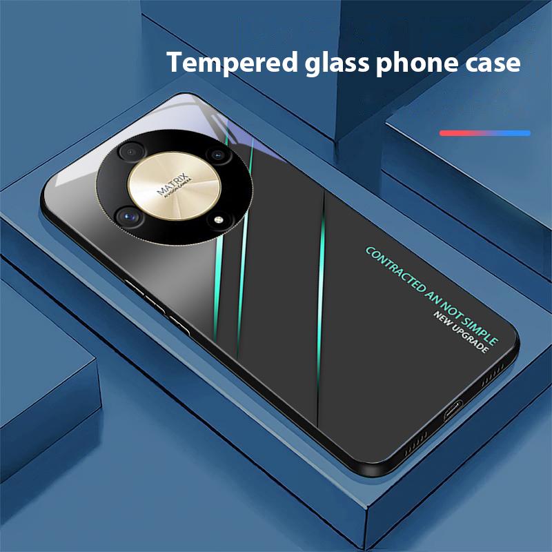 Gradient Crack Red For Honor Magic 6 50 70 90 Lite X7b 200 Pro Nova 10 Nova 5T X6 P30 Pura 70 Ultra Tempered Glass Phone Case