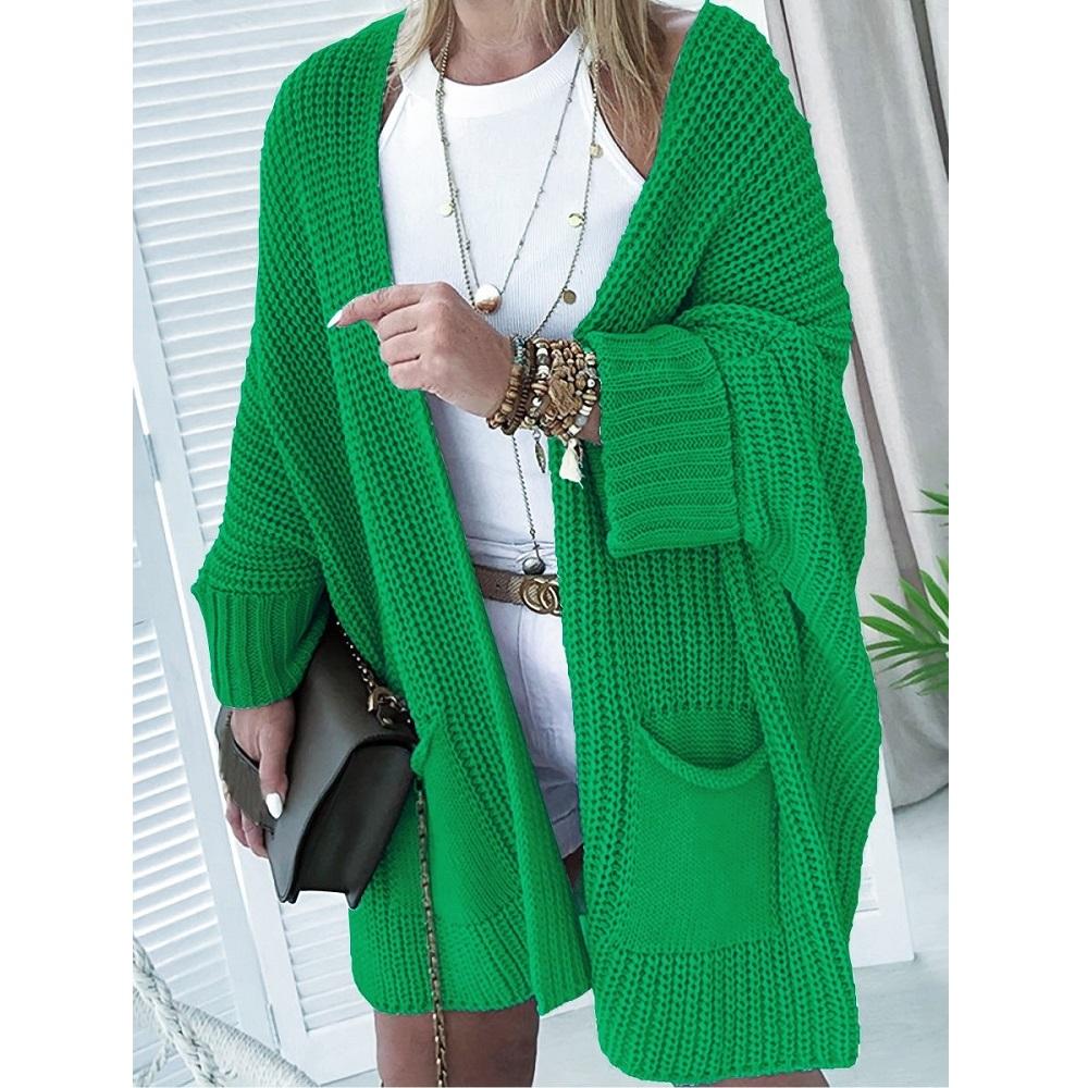 Dámské podzimní zimní pletené svetry kardigany kabáty dámské nadměrné volné dlouhé svetry svrchní oděvy