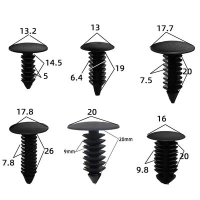140pcs 4mm 5mm 6mm 7mm 8mm 9mm Boxed Plastic Clip Bumper Clip Door Lining Board Ceiling Rivet Foreign Trade Clip