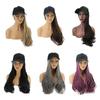 Charming Women Lady Long Curly Synthetic Wig Hairpiece Hair Extension with Hat
