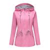 2025 Women’s Water-Repellent Hooded Trench Coat with Striped Lining - Plus Size Available