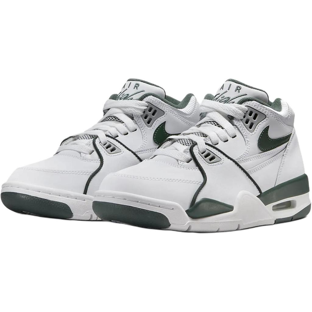 New Nike Air Flight 89 Anti Kick And Wear Resistant High Top Children's Basketball Shoes White Green Teenagers HF0406-104