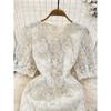 Accessible Luxury Summer Bubble Embroider Lace Dress Short Sleeve