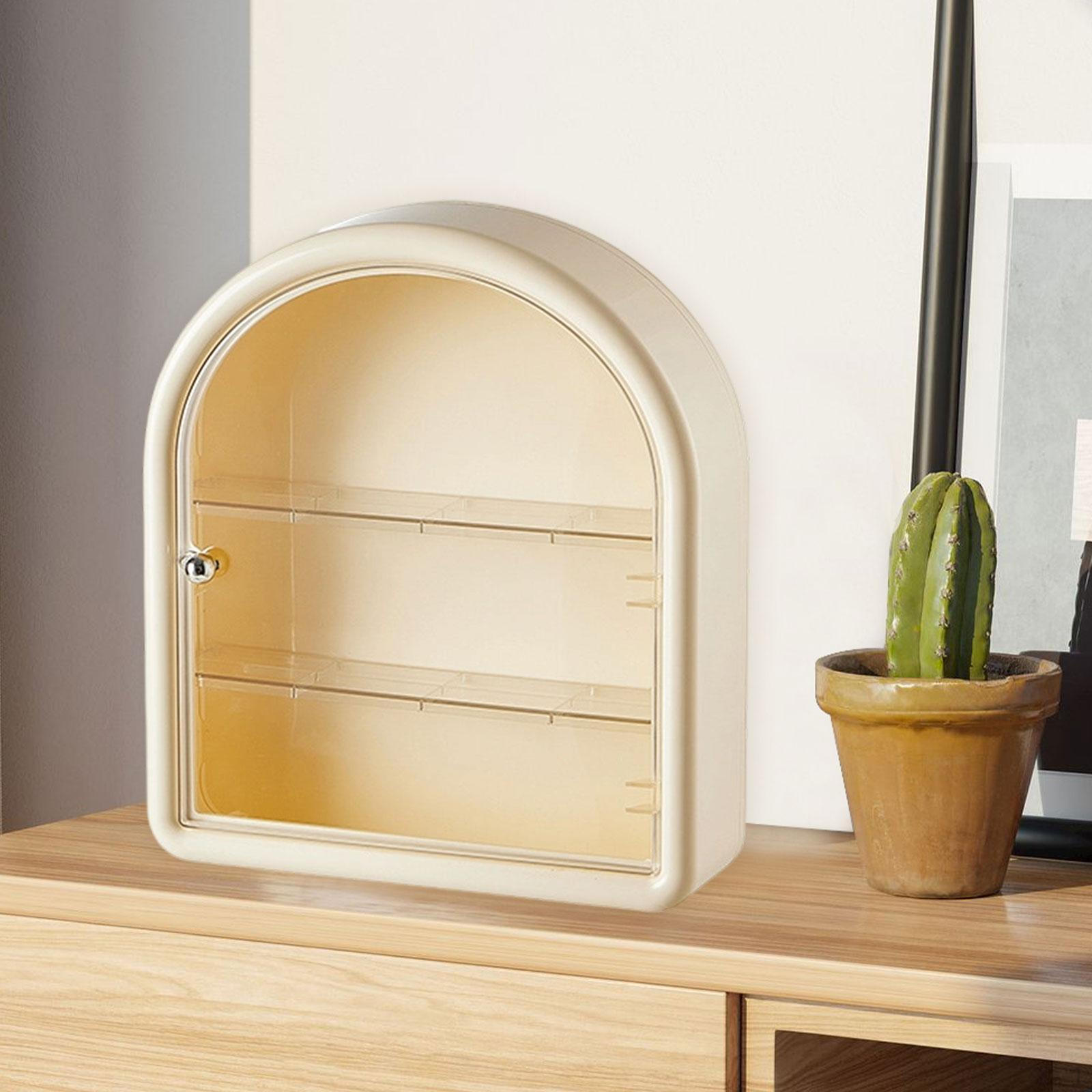 

Настенный шкаф-витрина, Коробка для хранения витрины для домашних полок, Коллекционные предметы, Вечеринка кремовый