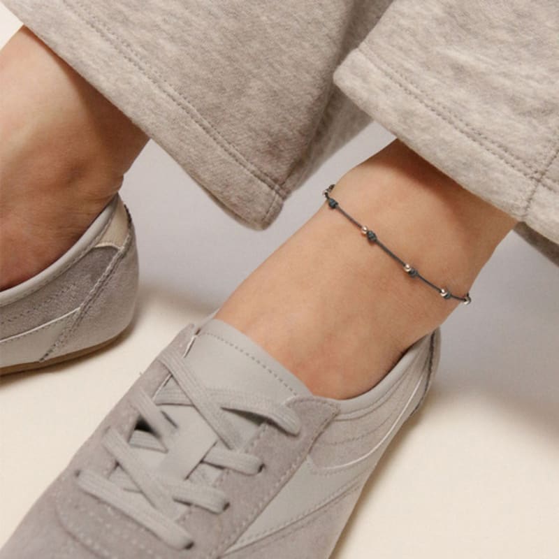 

J.Lauren Silver Ball Color Knot Anklet A0685 Mint