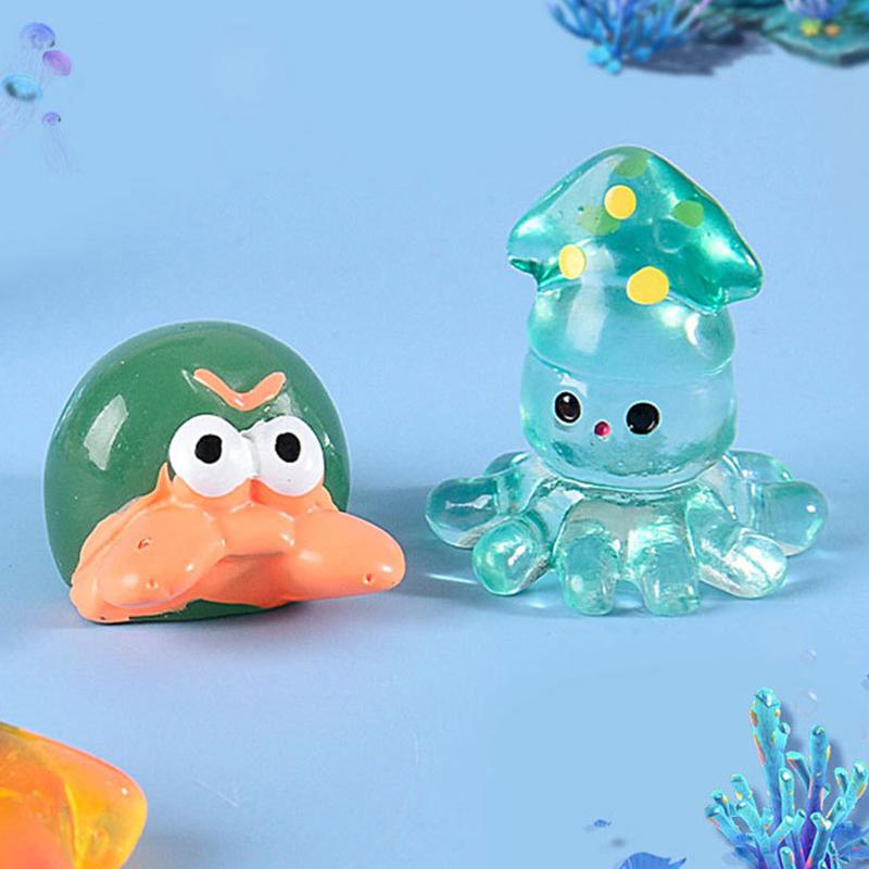 Miniaturas de animales marinos de resina luminosa en la oscuridad, adorno en miniatura para pecera, jardín, casa de muñecas, accesorios