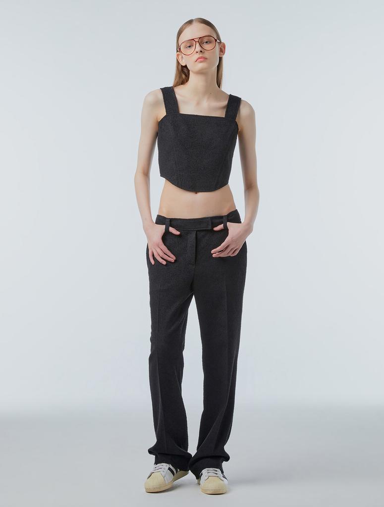 INSTANTFUNK Tweed Semi-Bootcut Pants - Black