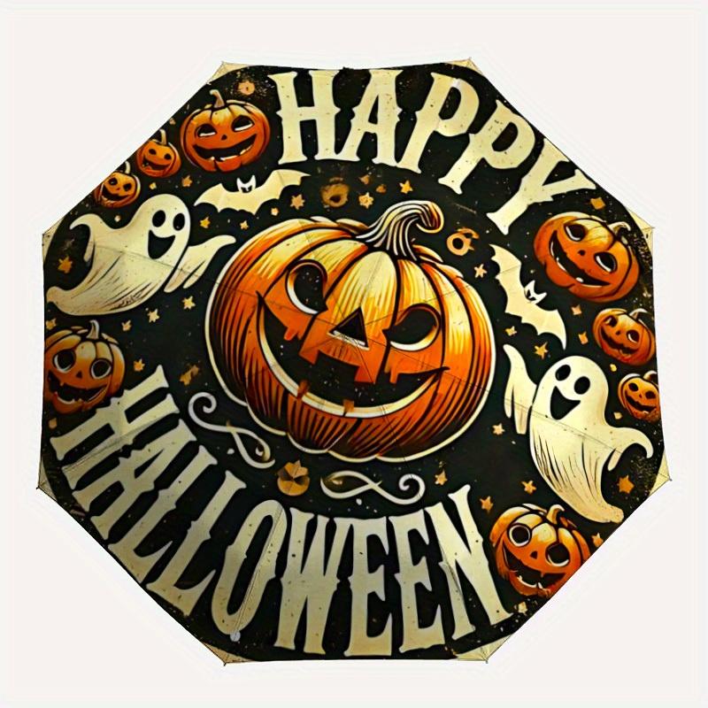 

1pc Halloween Pumpkin Automatic Open/close Folding Umbrella, Compact Portable Travel Umbrella,Durable Construction yy250814155