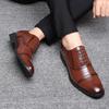 New British Gentleman Fashion Black Brown Lace Up Brogues Oxford Shoes Designer Formal Wedding Prom Dress Homecoming Footwear