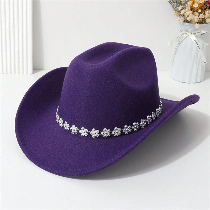 Western cowboy hat, high-quality woolen fabric, suitable for European and American festivals, parties, and stage performances, unisex, simple and