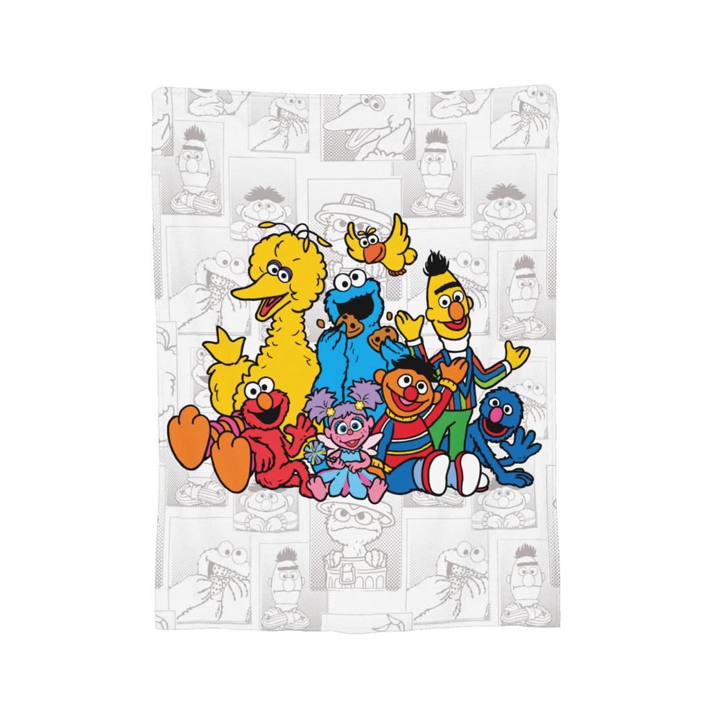 Sesamed Sweet Streets Cookies Monsters Fashion Blanket Coral Fleece Plush Winter Thin Throw Fashion Blanket for Home Outdoor Bedding Throws