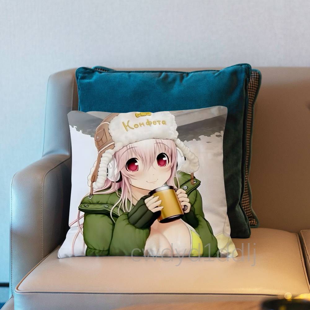 SSuper Sonico Anime Kissenbezug Kurzer Plüsch Sofa Dekorative Geschenk Home Doppelseitiger Druck Kissen