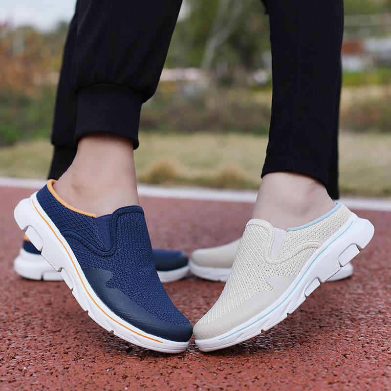 Papuci de damă pentru bărbați/femei, 35-48, papuci de vară pentru bărbați, respirabili, din plasă, negri, Mueller