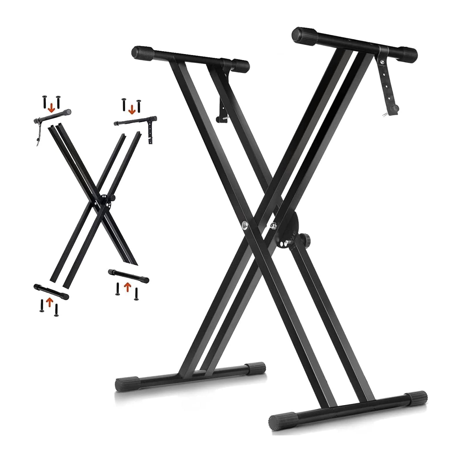 UYTON Keyboard Stand, Detachable Keyboard Stand for Electronic Pianos, Keyboard Stand [Height 46~96CM] Suitable for 54/61/73/76/88 Key Keyboards, Doub