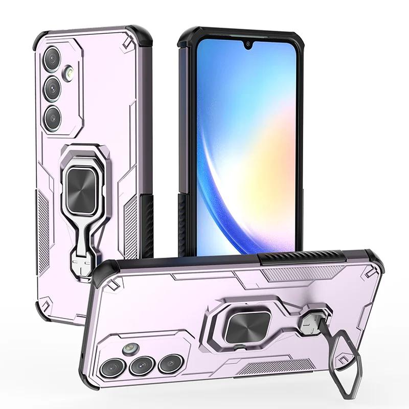 Armor Metal Ring Stand Back Cover For Samsung Galaxy A06 A16 A26 A36 A56 F06 F16 M16 A25 A35 A55 5G Case Shockproo Rugged Coque