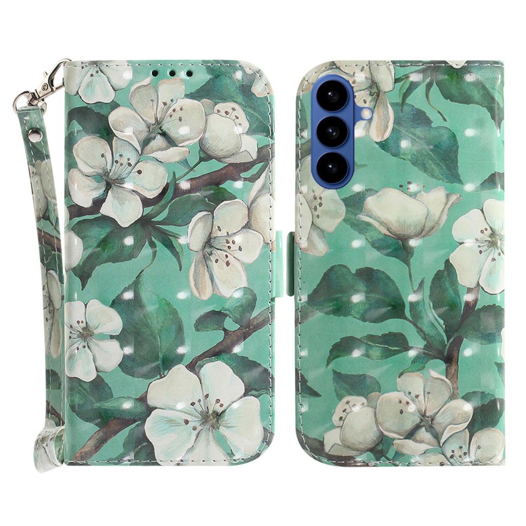 For Samsung Galaxy S26+ Case Pattern Printing Leather Wallet Phone Cover with Wrist Strap