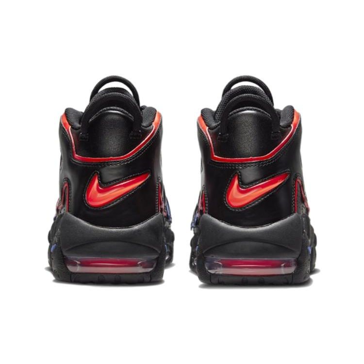 Nike Air More Uptempo Electric Herren-Sneaker Schwarz Leuchtendes Karmesinrot Racer-Blau FD0729-001