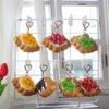 Cute Simulated Fruit Tower Keychain Creativity Desserts Pendant Car Key Ring Backpack Decoration Pendant Accessories Gift