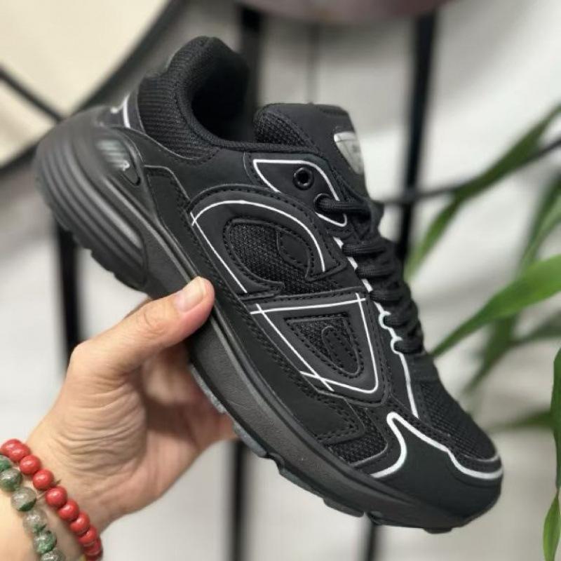 New versatile fashion casual men's and women's trend breathable sports shoes dad letter b30 heightening shoes