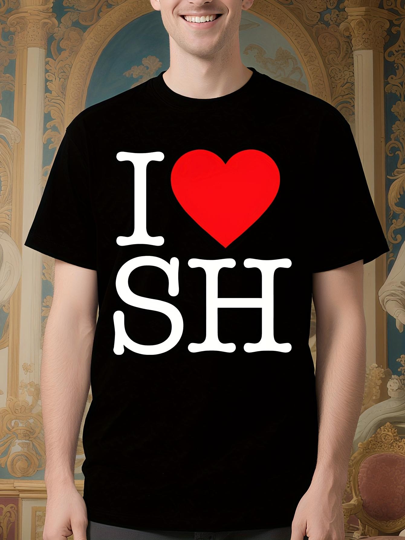 I Love SH Graphic Tshirt - Bold SH Lettering and Red Hear... S