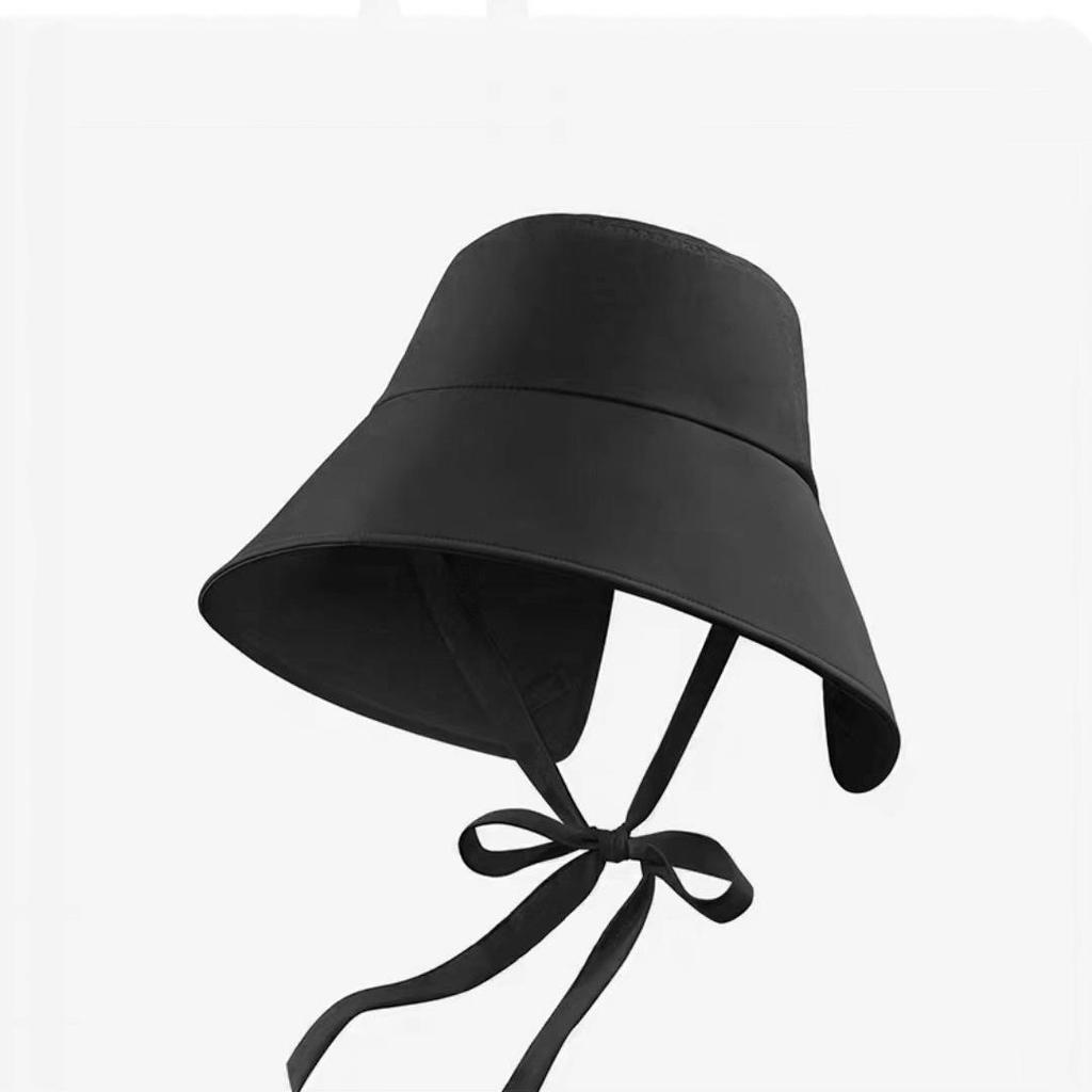 Women's Wide Brim Anti-UV Sun Hat with Ribbon & Ponytail Slot