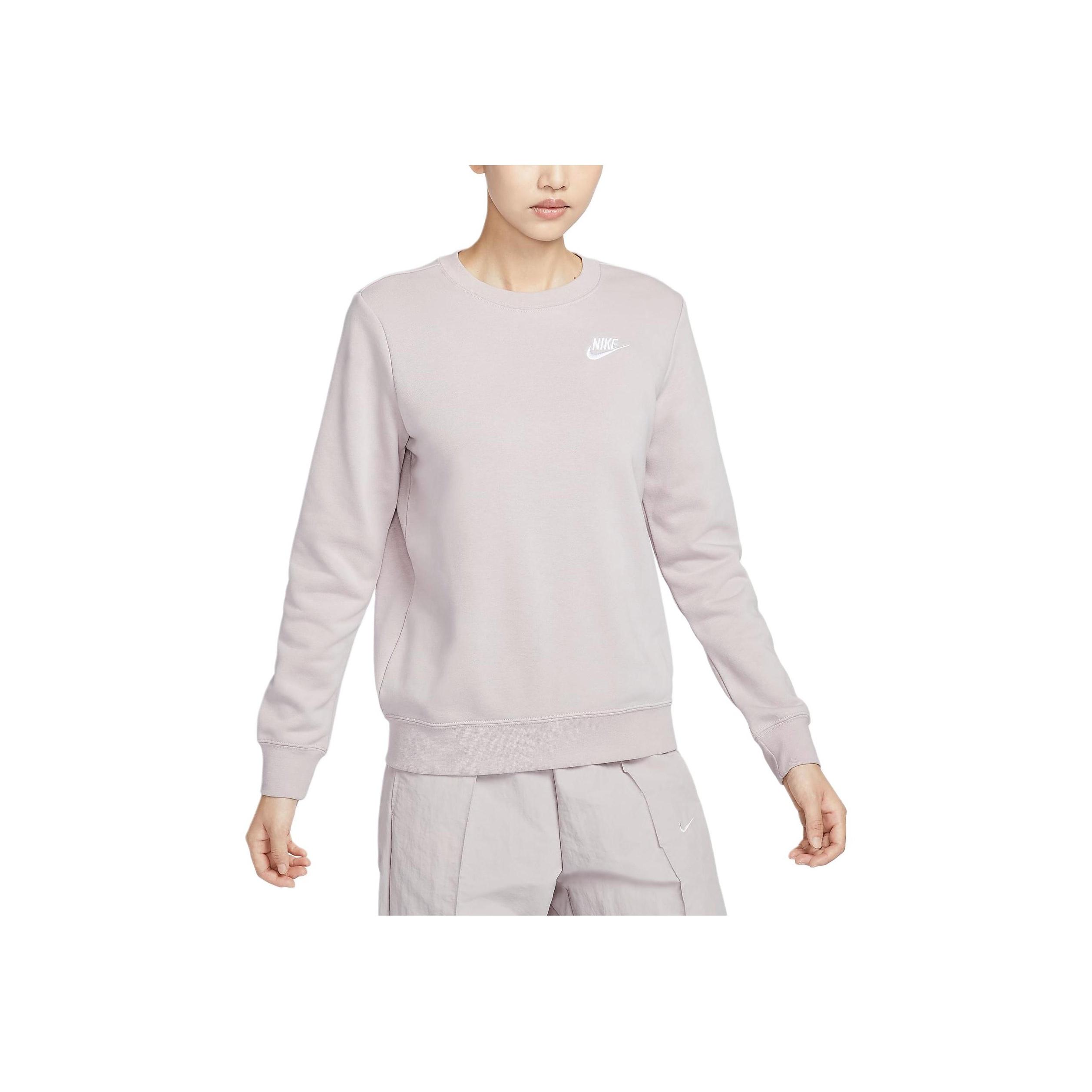 

Nike Sportswear Club Fleece Crew-Neck Sweatshirt Women Sweatshirt Platinum-Purple White DQ5474-019 XL