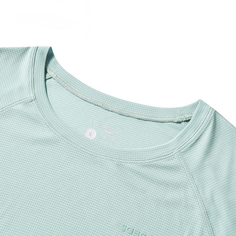 Saucony Solid Color Sports Crew Neck Short Sleeve T-Shirt Women tops Fruit-Tea-Green SC1239100-1