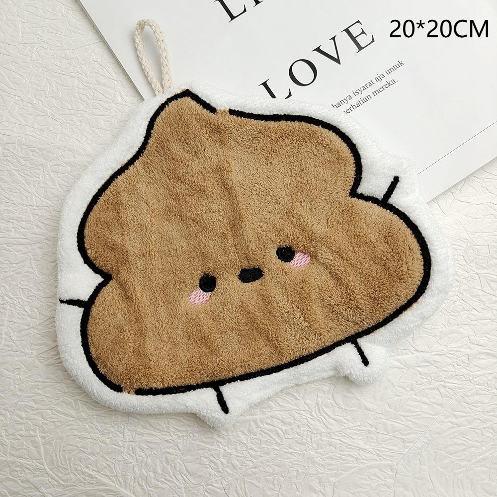 Cute Poop Toilet Paper Shaped Hand Towels Hanging Bathroom Decor for Quick Drying Home Furnishings