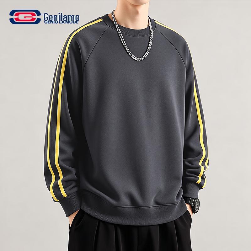 GENIOLAMODE Men's American Style Heavyweight Casual Sweatshirt