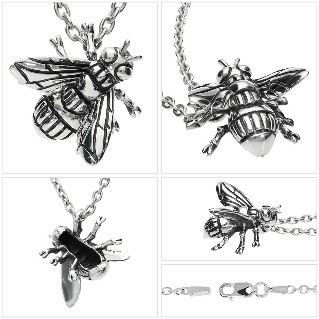 [Shinjuku Gin no Kura] 3D Fly Pendant Top, Chainless Charm, Silver 925, Fly, Insect, Realistic, Men's