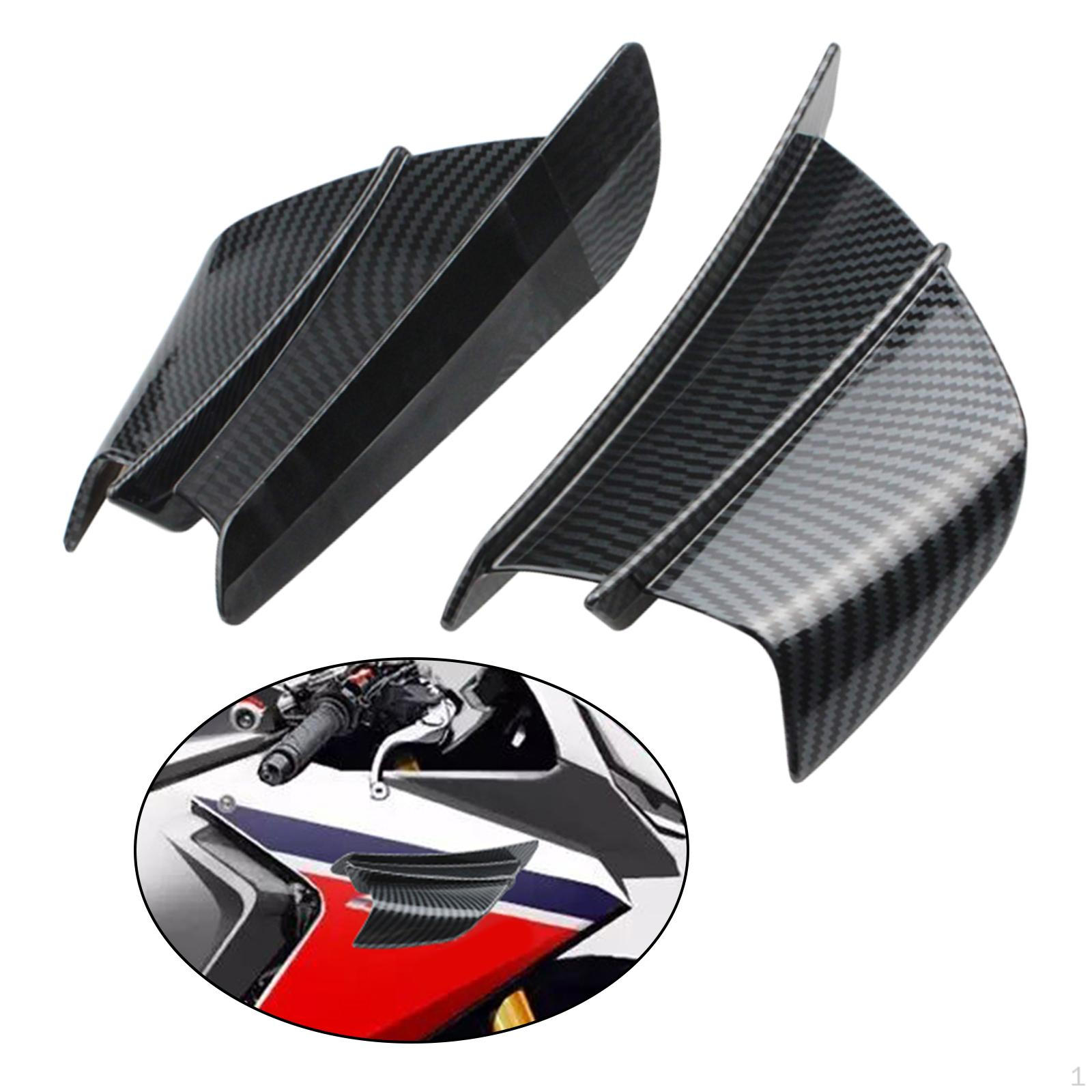 1 Pair Motorbikes Universal Motorcycle Winglets Aerodynamic Wing Air Deflector Accessories Supplies Carbon Fiber